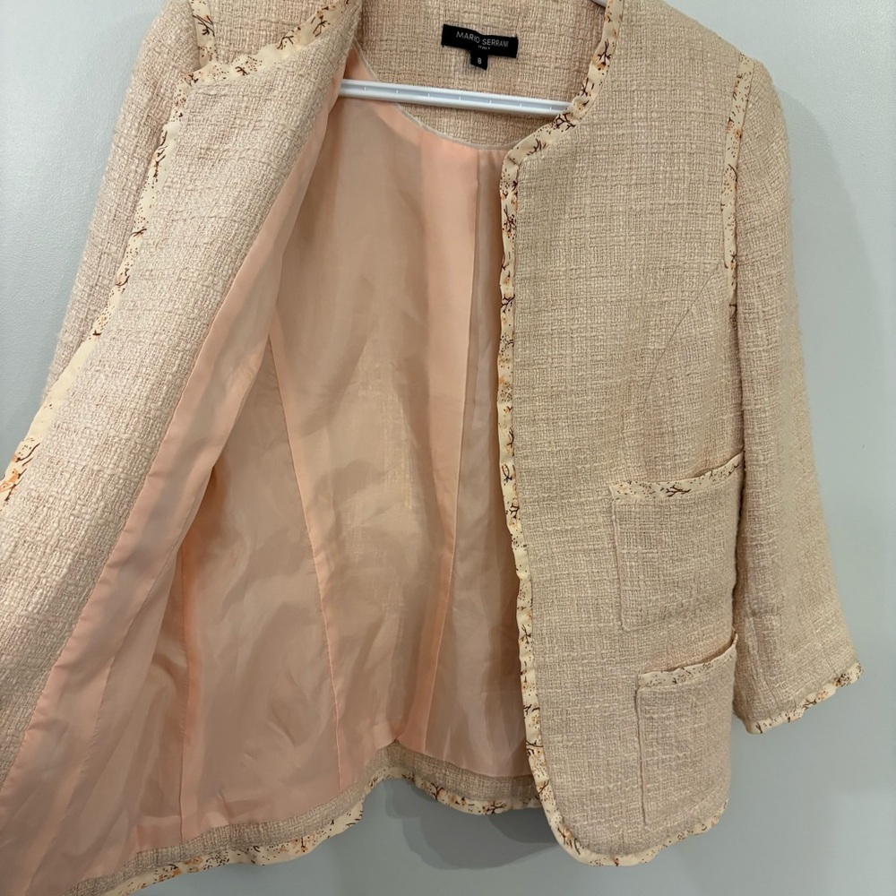 Mario Serrani Italy Tweed Blazer Chanel Style - Picture 7 of 14